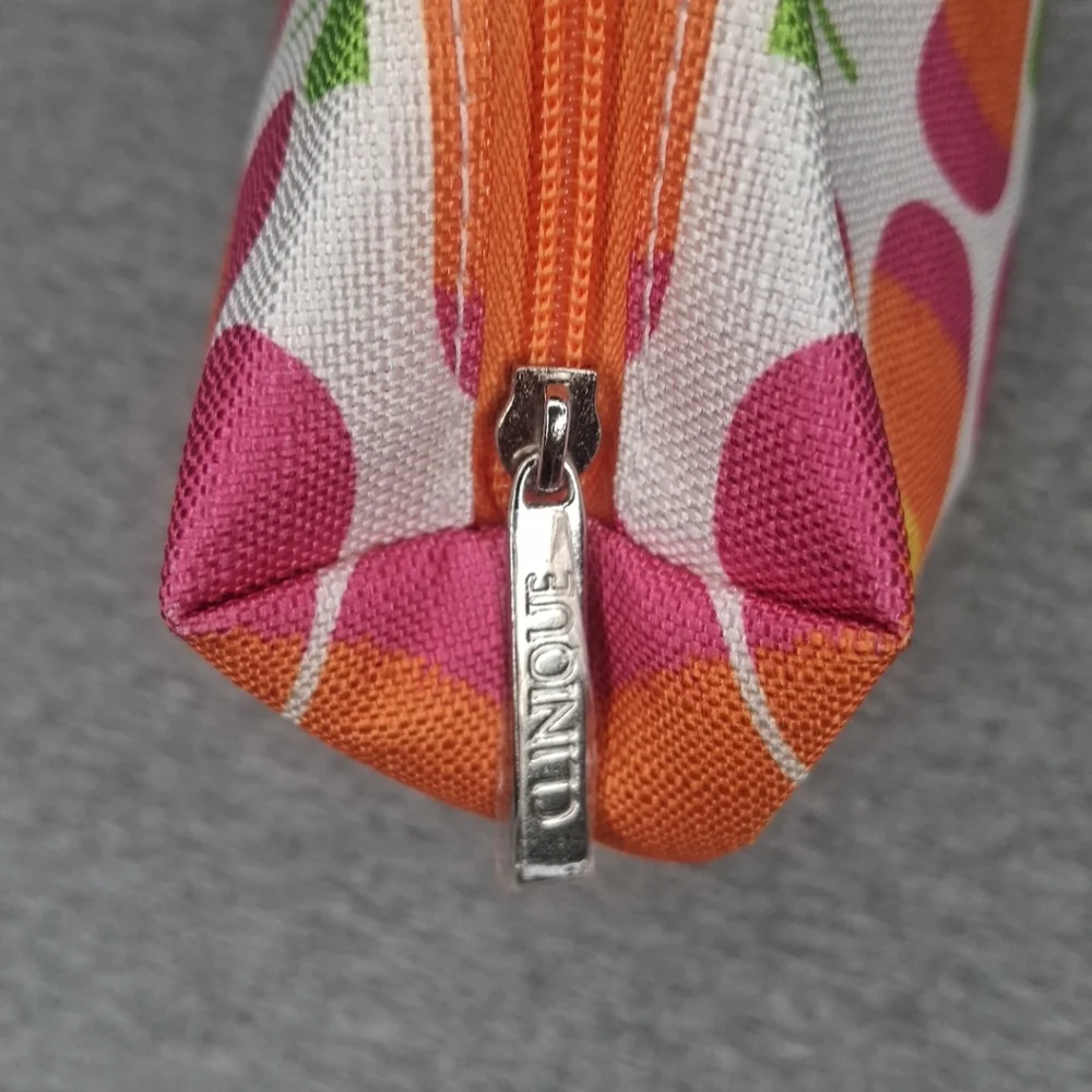CLINIQUE Floral Print Cosmetic Makeup Bag Zipper Pouch 9.5